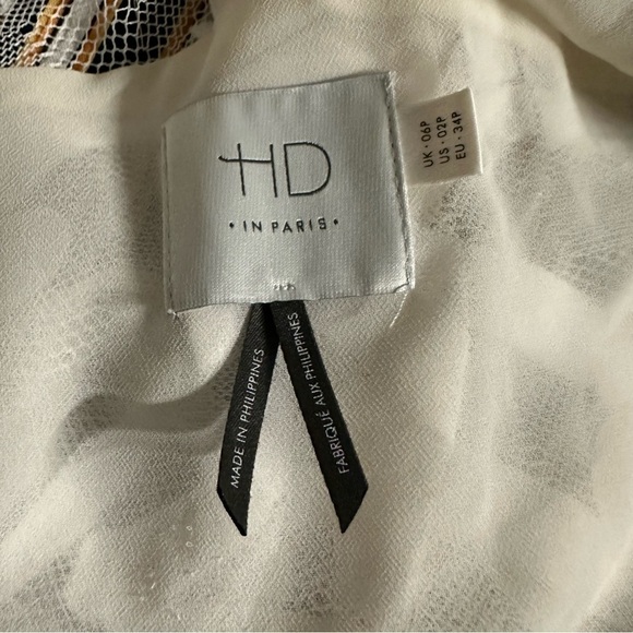 Anthropologie HD in Paris Ivory Lace Pineapple Sheer with Lining Pina Top 2P - Picture 3 of 9